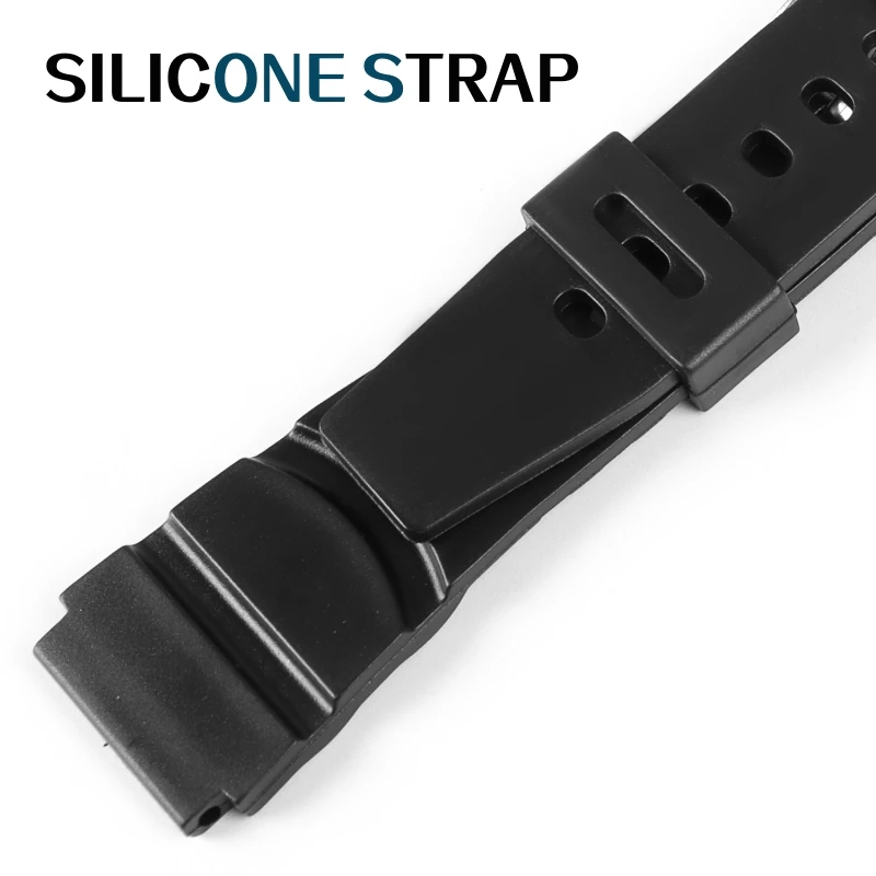 Silicone Watch Strap 12mm 14mm 16mm 18mm 20mm 22mm For Men And Women Students Electronic Watch Black Sports Rubber Watchband