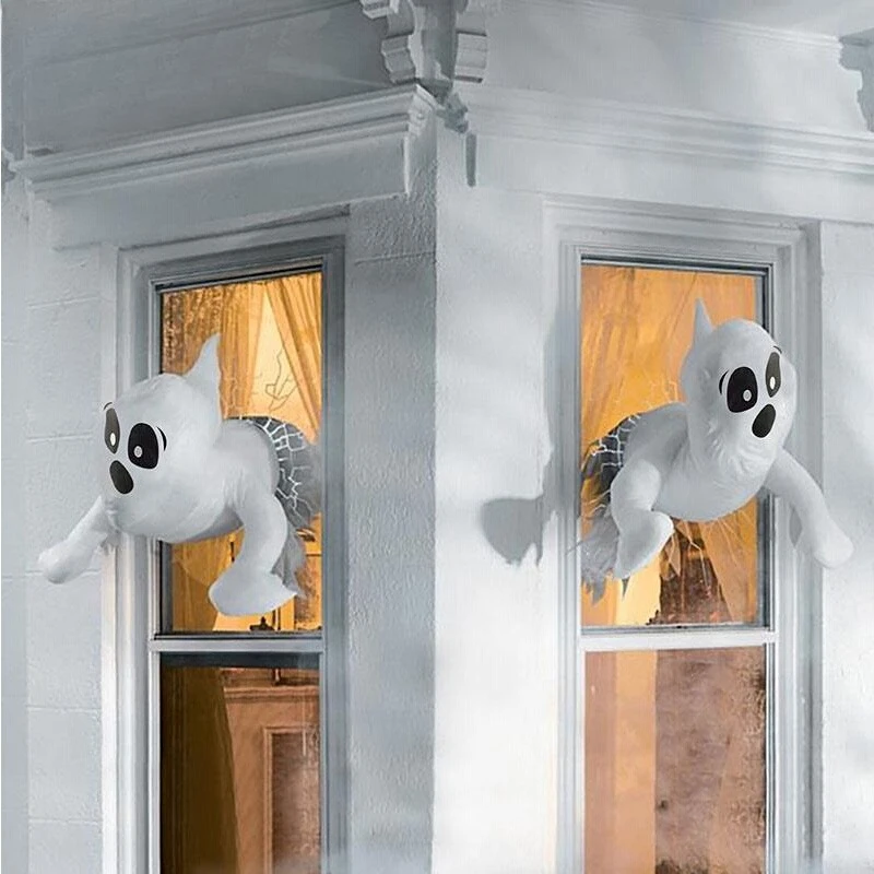 

Halloween decoration ghost outdoor courtyard window glass scene decoration decorations horror atmosphere dress up props