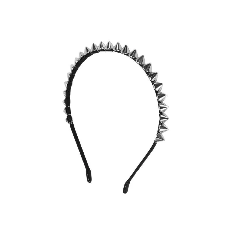Serre-tête Gothique Punk pour Femmes et Hommes, avec Clous et Rivets Métalliques, Bandeau Cheveux Audacieux, Accessoire de Mode Alternative, Ornements Cloutés