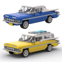 MOC Speed Champions 1959 Chevrolets Nomad Wagon and Bel Air Retro Vehicles Technical Car Sets Building Blocks Toys Children Gift