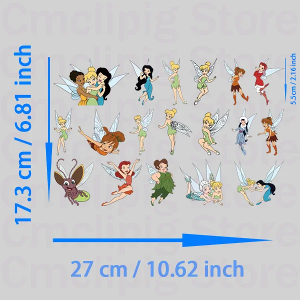 Disney Fairies patches termocollant Naklejki na ubrania Flex topliwy transfer Prasowanie