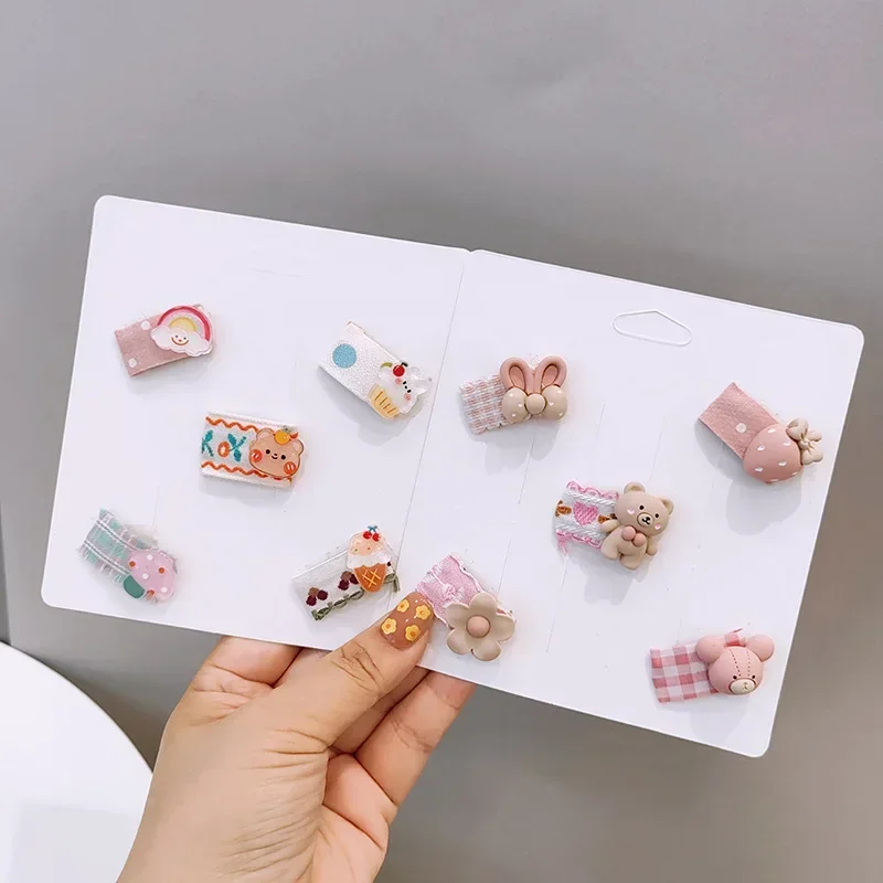 Korean 5pcs Mini Baby Hair Clip Cute Cartoon Floral Fruit Hairpin for Girls Kids Kawaii Bang Side Clip Hair Accessories