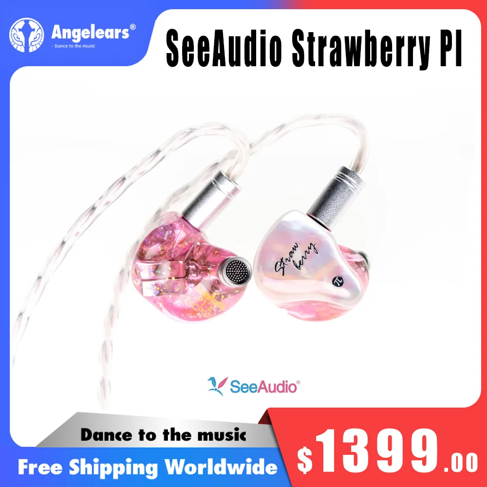 SeeAudio Strawberry PI 6BA Driver Unit HiFi In Ear Monitors Wired  Earphone Detachable 2Pin Cable Music Vocal Audiophile IEM