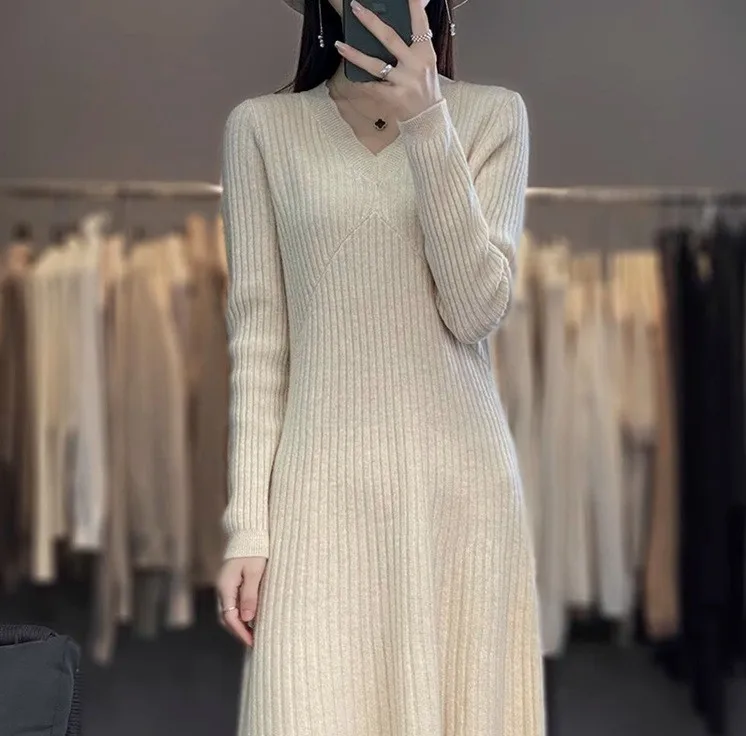 Vestidos Vestido de mujer Mangas Otoño Modal Smocking Ribado Abotonado Manga larga Minimalista Grunge Moderno Elegante Navidad Chic