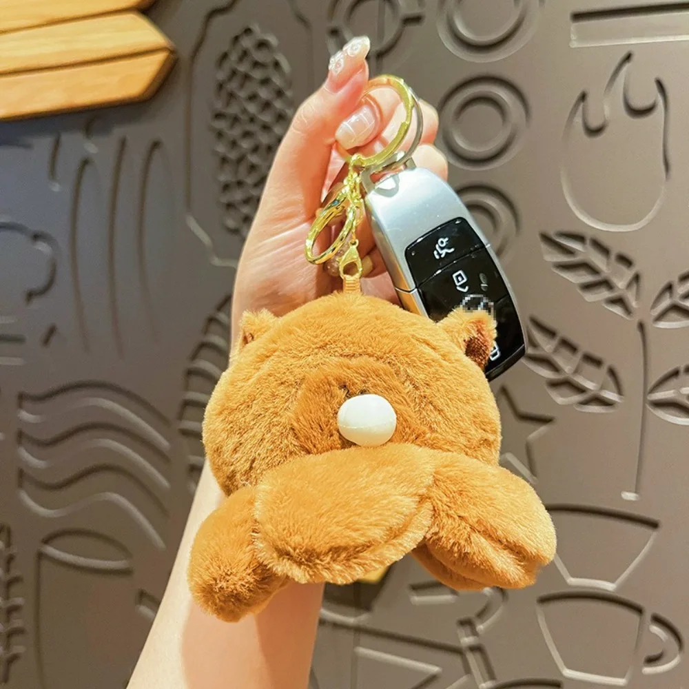 Cute Capybara Doll Keychains Bag Pendant Cartoon Small Octopus Blowing Bubbles Plush Keyring Keychain Bag Pendant Kids Gifts