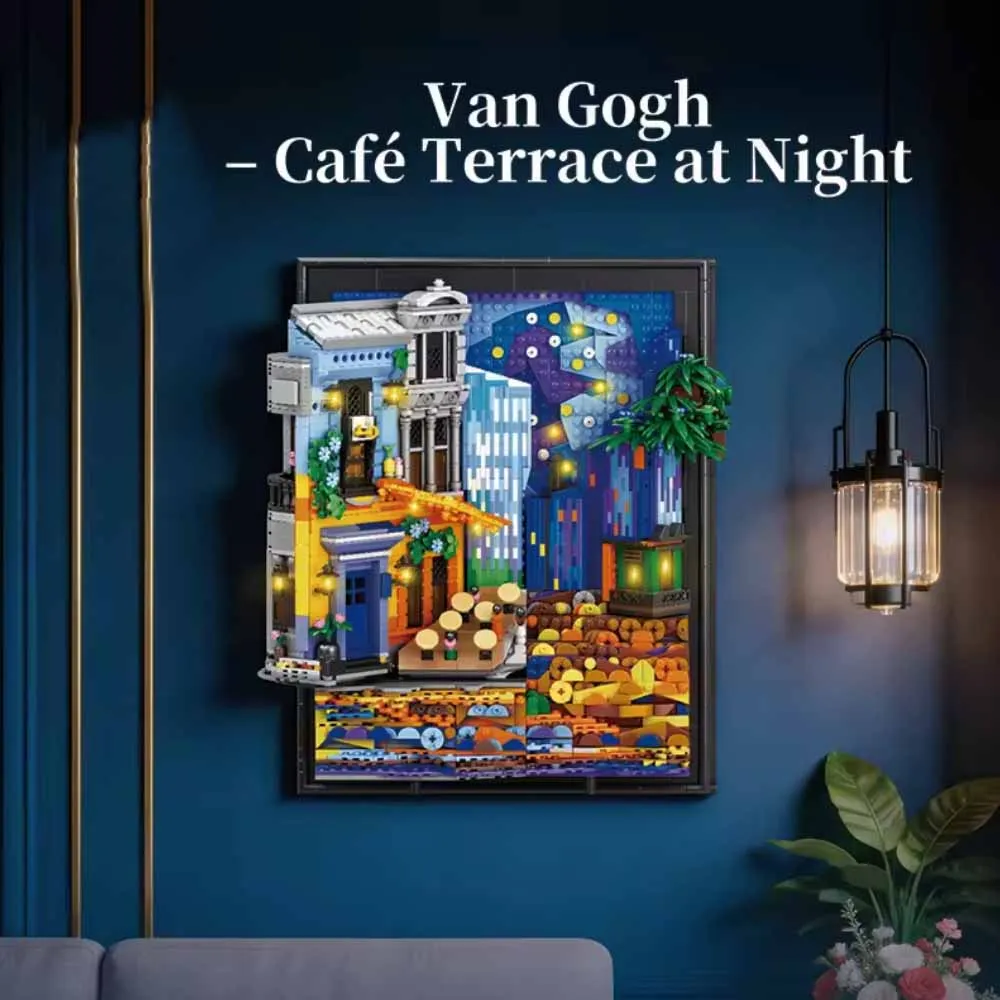 

2678PCS Night Sky Cafe Picture Frame Building Blocks With LED Lights Idea Home Decoration Wall Hanging Holiday Gifts For Adult