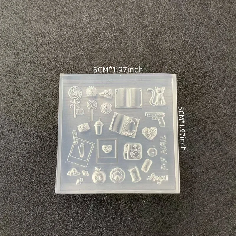 แม่พิมพ์ทำเล็บซิลิโคน กล้องถ่ายรูปขนมการ์ตูนน่ารัก ชิงช้าสวรรค์ในฝัน โทรศัพท์ แม่แบบทำเล็บ 3 มิติ DIY