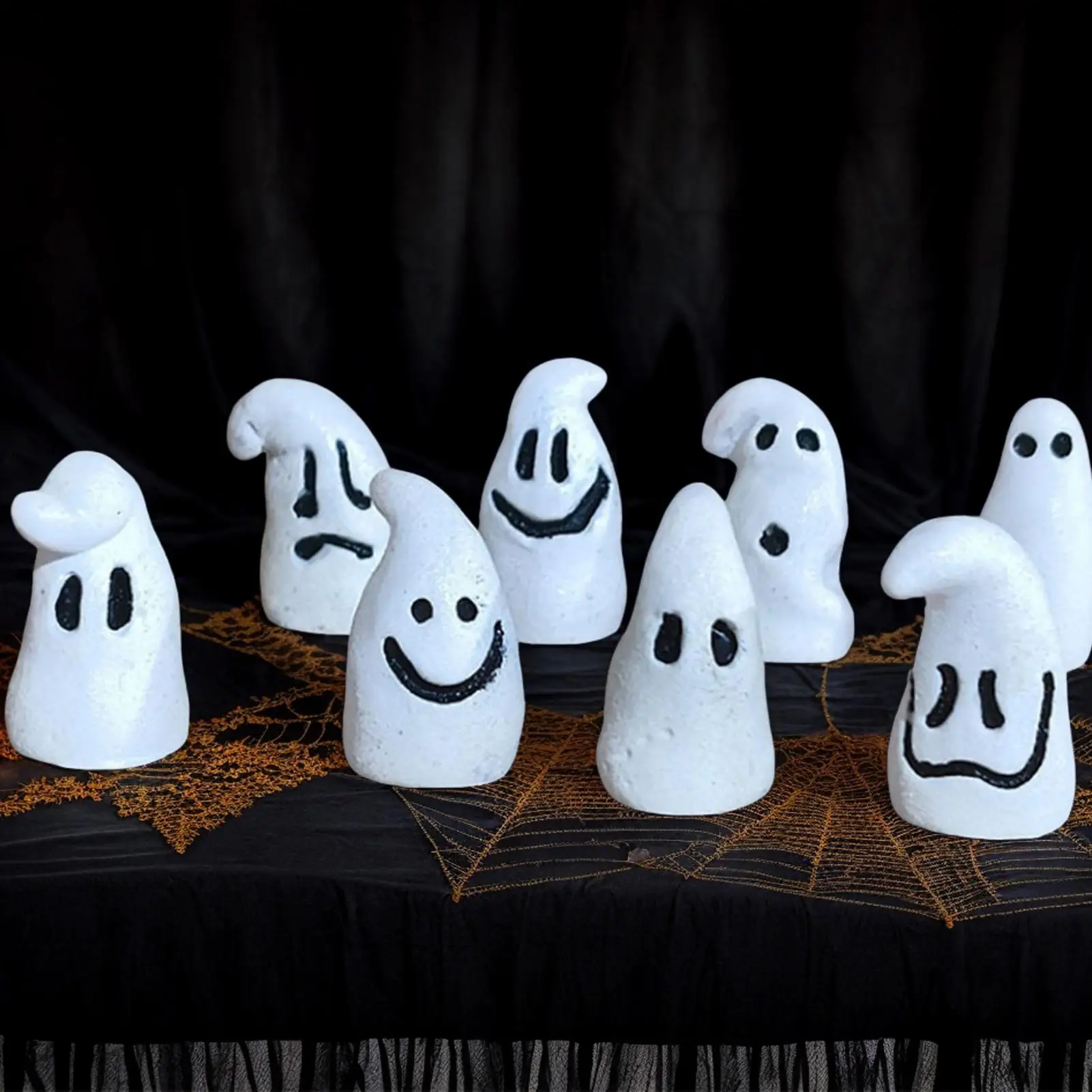 توهج في الظلام هالوين شبح مضيئة صغيرة الراتنج لطيف مصغرة شبح التماثيل 8 قطع حزب الحسنات الديكور لعبة ل
