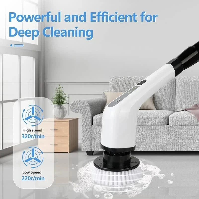 7 In 1 Electric Cleaning Brush Wireless Electric Spin Scrubber Bathroom Cleaning Brush Multifunctional Household Cleaning Tools