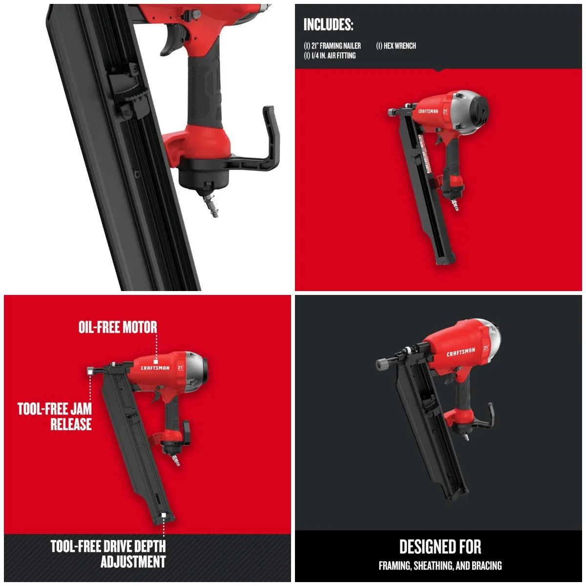 

Framing Nail Gun, 2 to 3-1/2', 21° Plastic (CMP21PL)