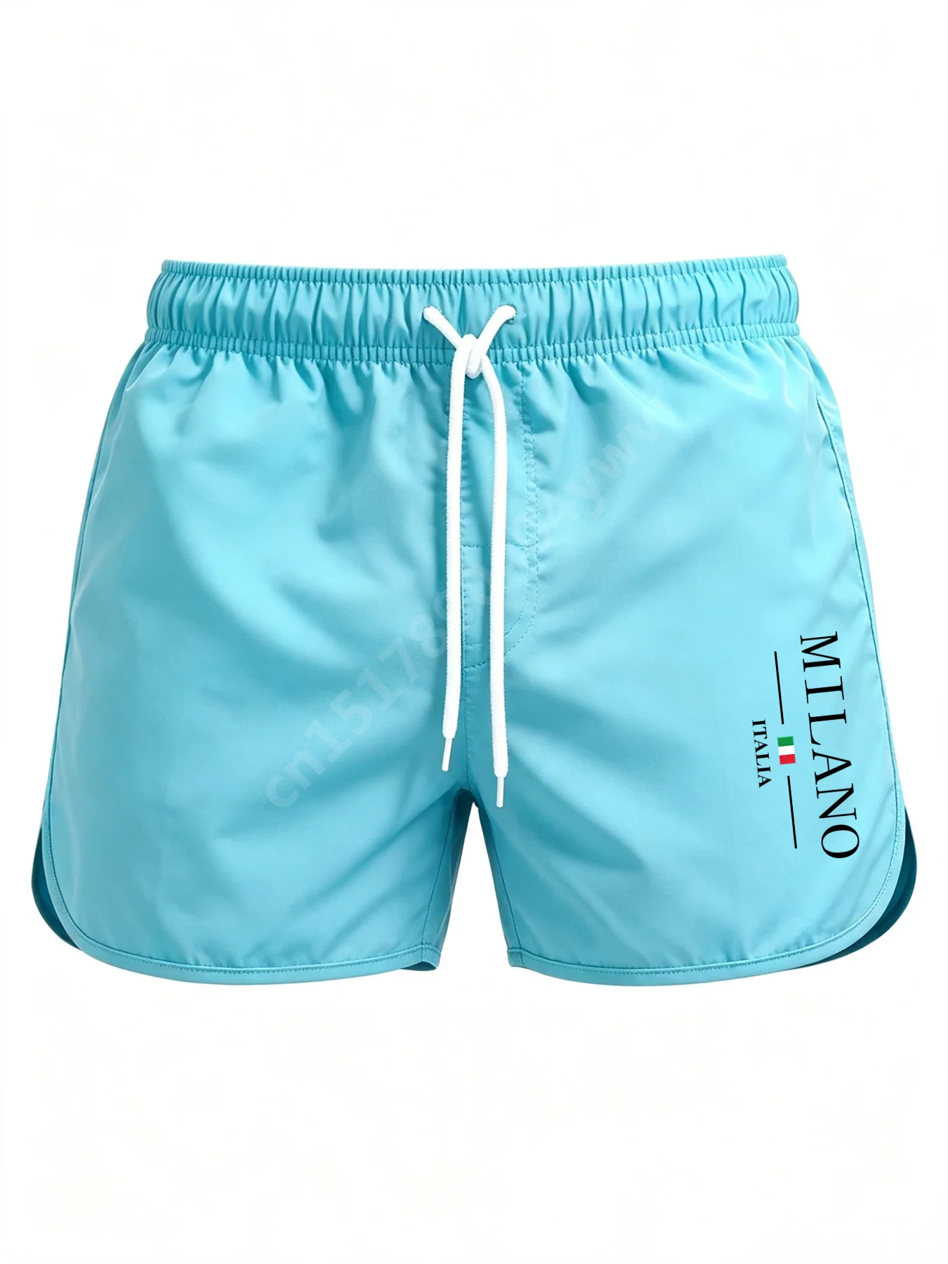 Men's trendy Milan print beach pants, lightweight and breathable quick drying shorts, daily wear for vacation swimming