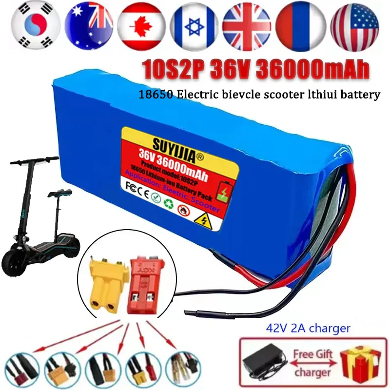 

NEW 10S2P 36V 36000mAh 36v Electric Scooter Battery Lithium Electric Scooter 500W Electric Scooter Battery 10s2p 36V Battery