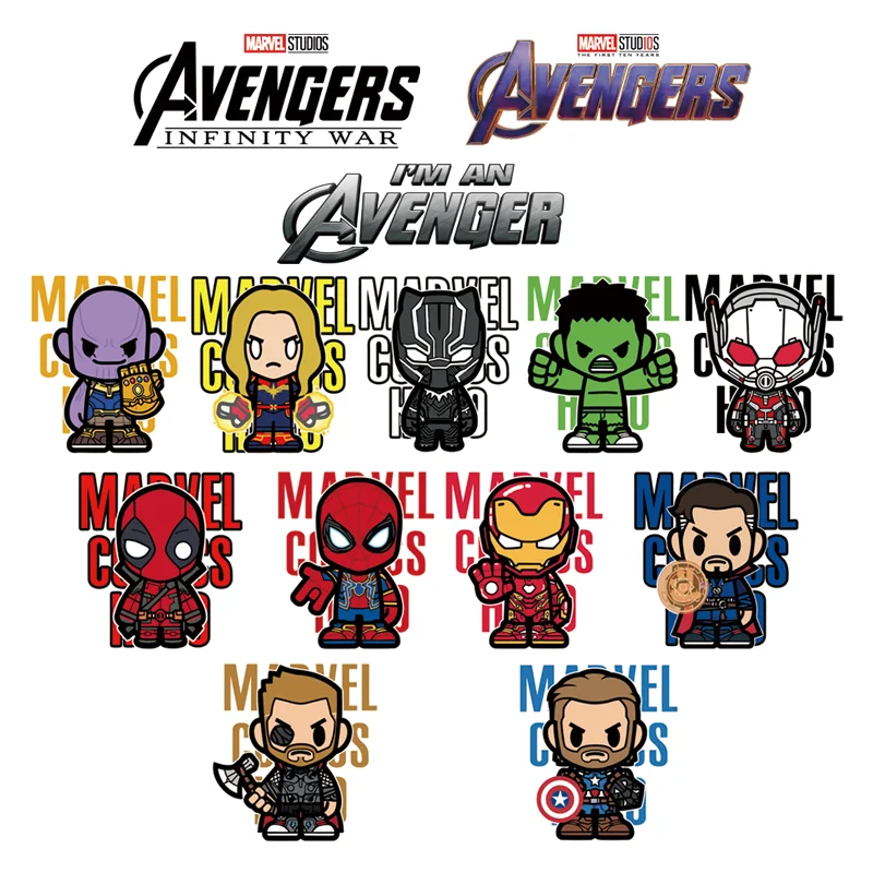 Cartoon Marvel The Avengers fusible Clothing patches vinyl stickers for children Flex fusible transfer stripes appliques