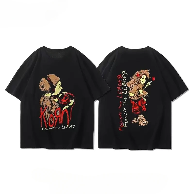 

Limp Bizkit Soft Biscuit Band Short sleeved Men's and Women's Spring/Summer European and American Metal Rock High Street