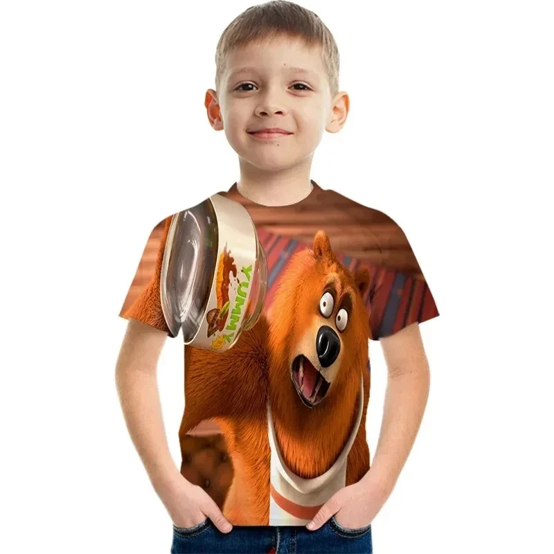 New Grizzy And The Lemmings T-shirts Children Cartoon 3D T Shirts Camiseta Boys Girls Teens Toddler T shirts Summer Kids Tee Top