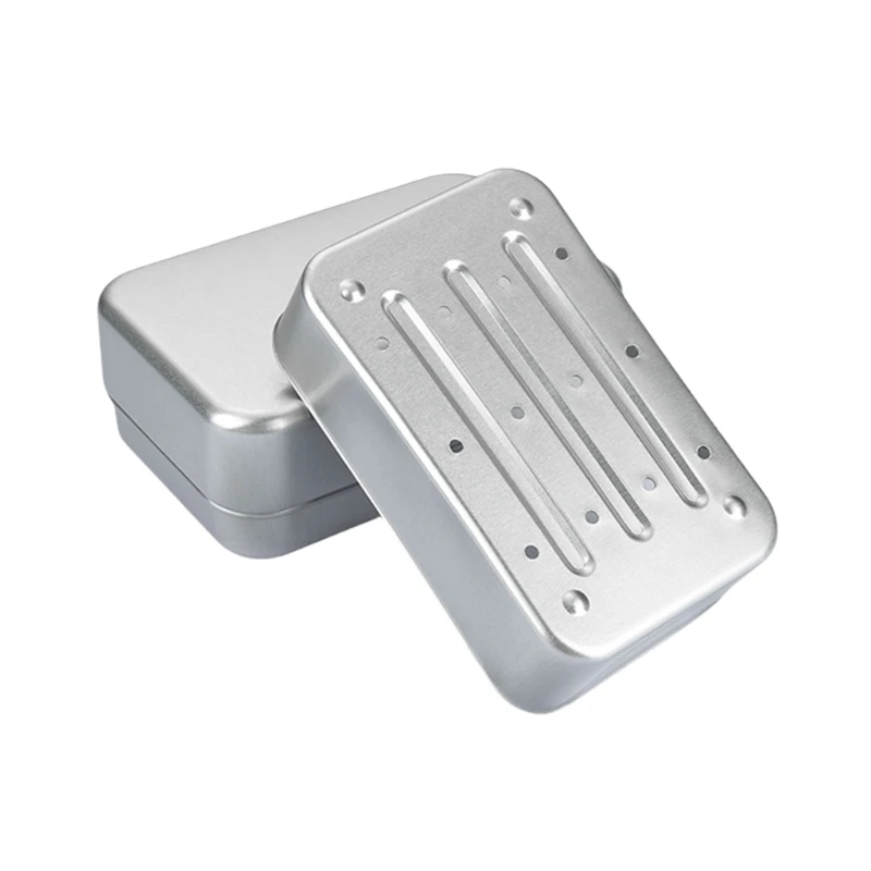 Travel Soap Container Dish with Drainages Layer Waterproof and Rustproof Metal Soap Holder for Home Travel Use