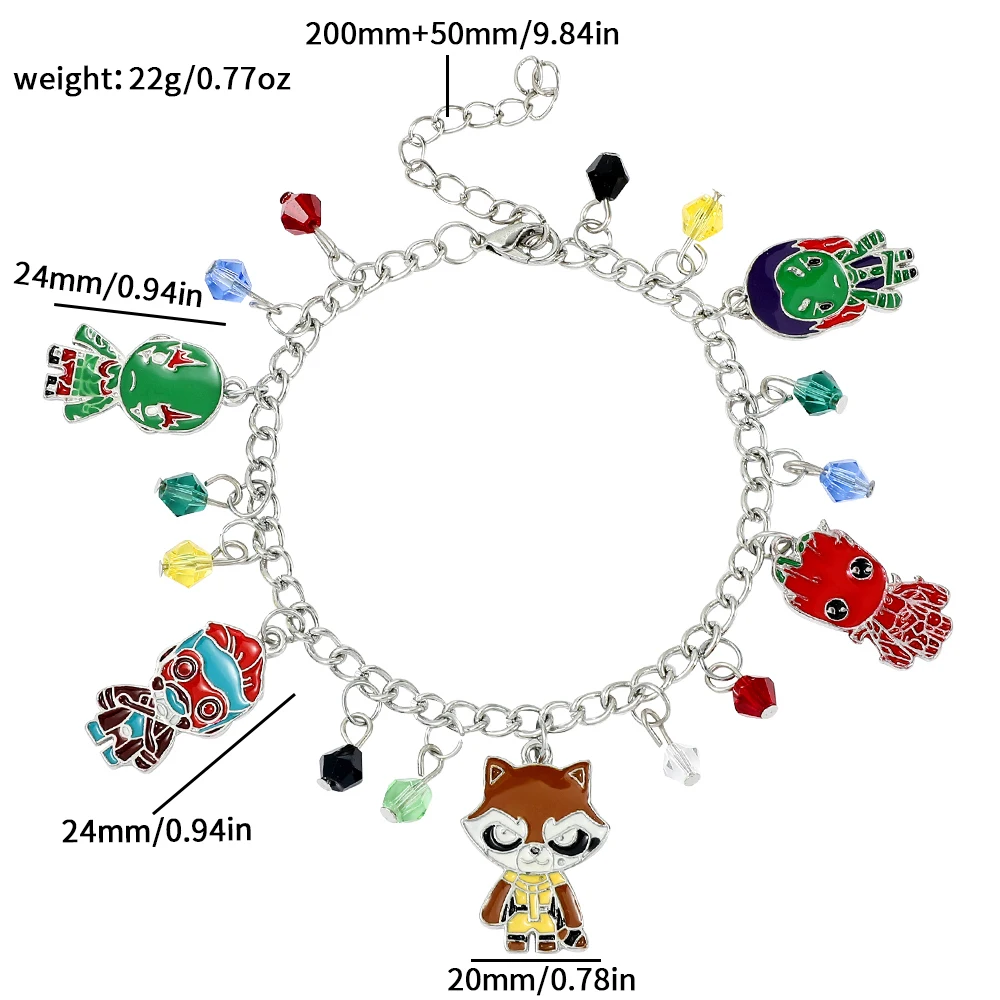 Guardians of the Galaxy Inspired Pendant Bracelets, Charm Jewelry for Women Teens Fans Cosplay Party Gift