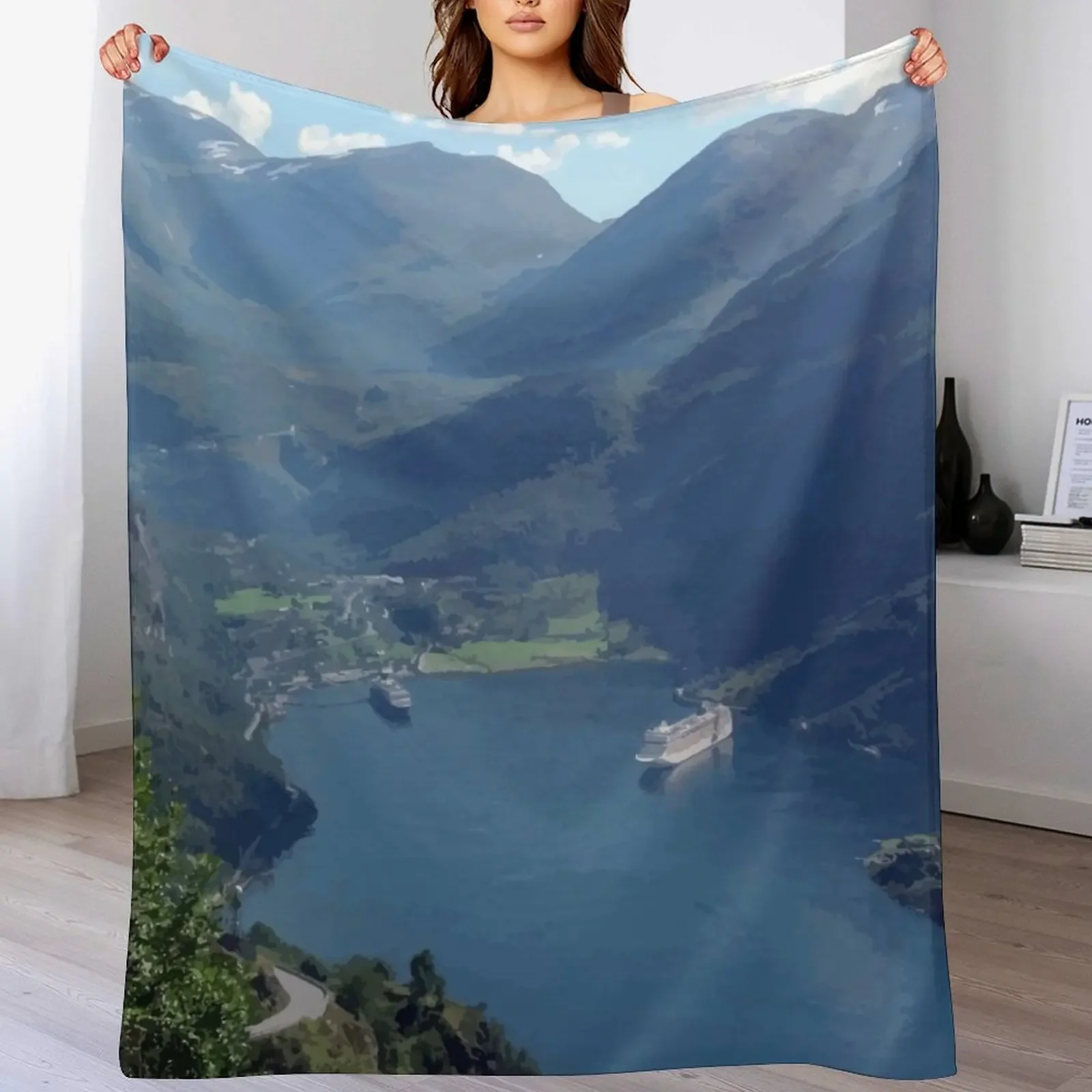 Geiranger, Norwegen Überwurfdecke, leichte, warme Decke für Reisen und Camping