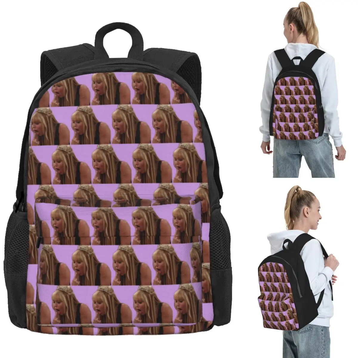 Funny Hannah Montana Stick Backpack Daypack Large Capacity Children BookBag School Bag Shoulder Bags for Men Women