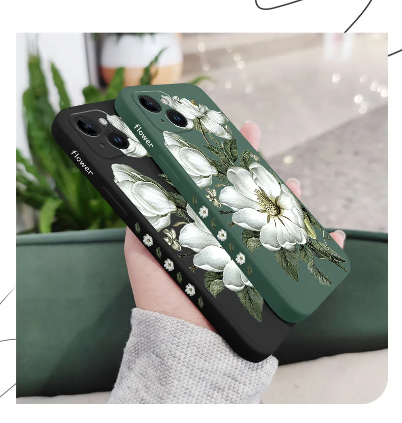 Wild Flowers Phone Case For iPhone 16 15 14 13 12 11 Pro Max Mini X XR XS 8 7 Plus 6 6S Plus Cover