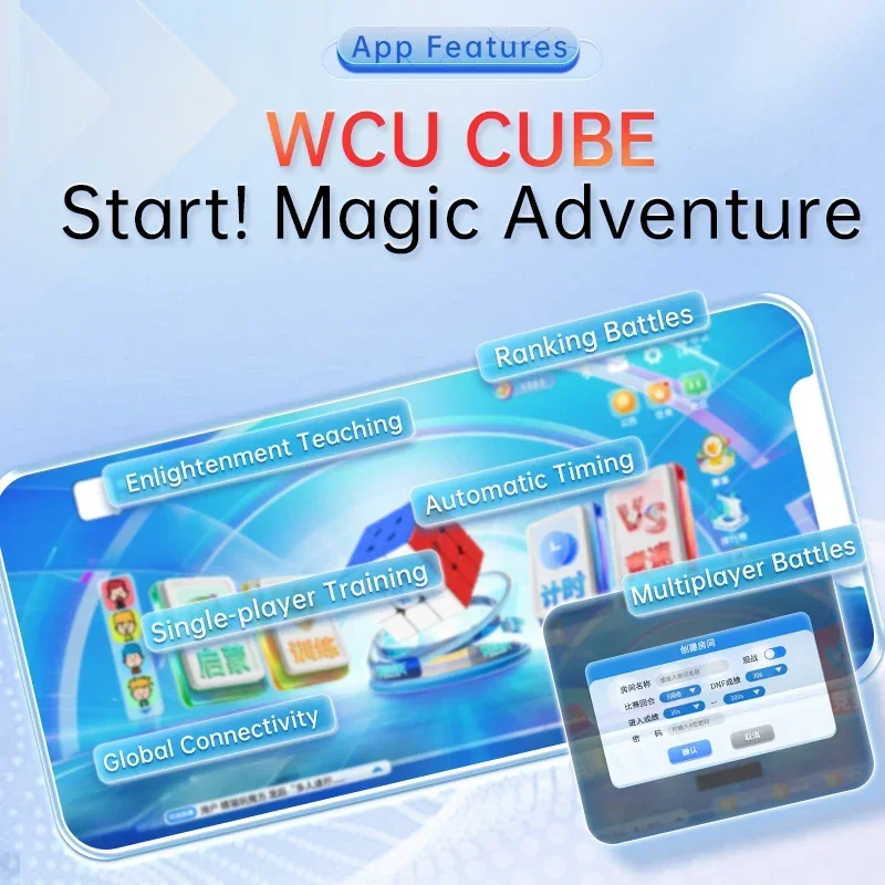 Moyu Weilong AI Giroscópio Cubo Inteligente, Magnetic Magic Fidget Brinquedos, WRM AI 3X3 Puzzle, M UV 3X3