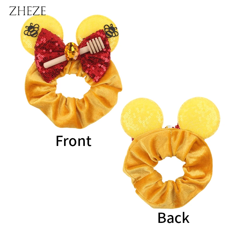 Nieuwe Disney Speelgoed Winkel Muis Oren Scrunchie Girls RopePonytail Elastic Velvet Hairband Autumn Winter DIY Hair Accessories