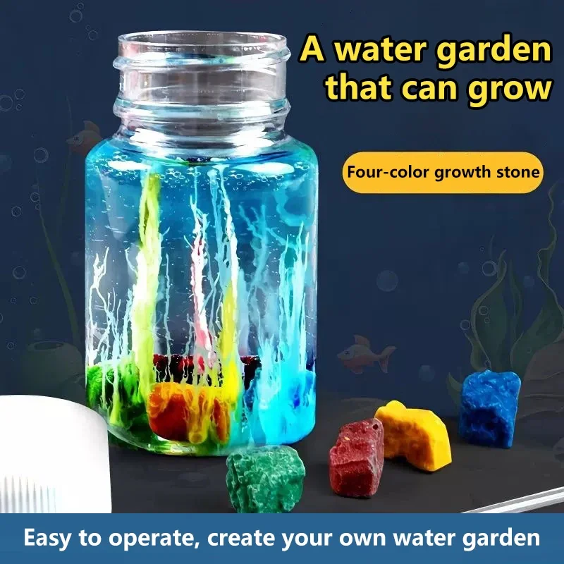 

DIY Water Stone Experiment Kit Magic Garden Sodium Silicate Growth Stones Crystal Garden Science Experiment Plastic Material