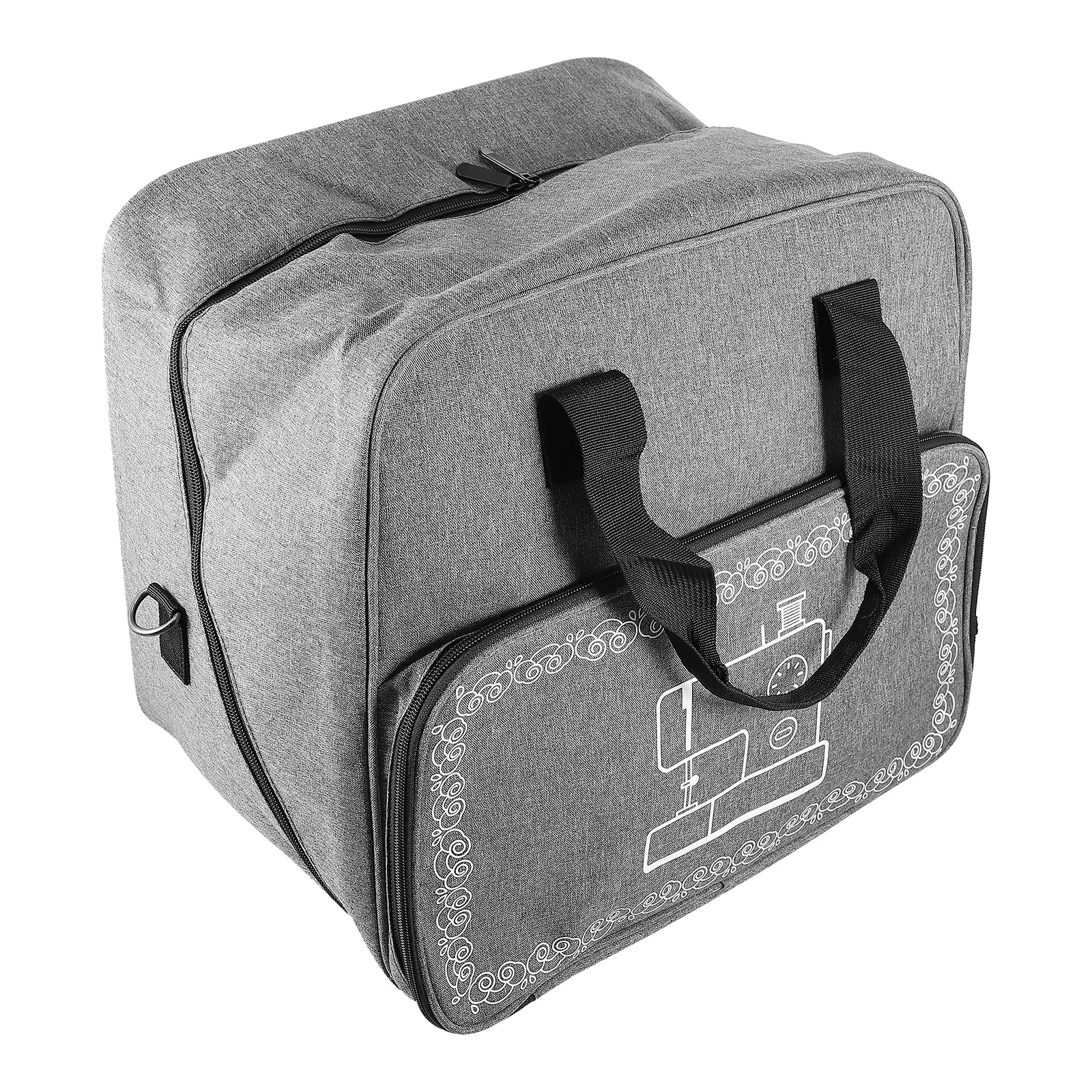 حقيبة ماكينة خياطة شديدة التحمل من قماش أكسفورد معززة بخياطة ذات سعة كبيرة لجميع أدوات الخياطة #3