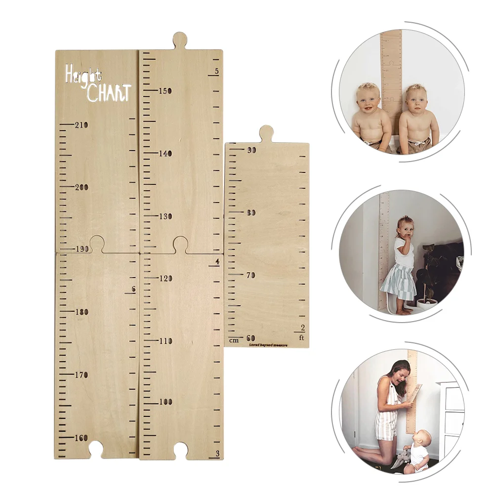 

Stitching Height Ruler Growth Chart Adhesive Nursery Toddler Measurement Wood Wooden