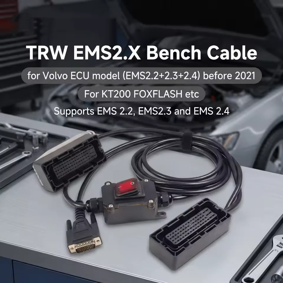 for Volvo EMS2 Connector Support TRW EMS2.X ECUs EMS2.2 EMS2.3 EMS2.4 On Bench Use for KT200 KT200II FOXFLASH ECU Programming