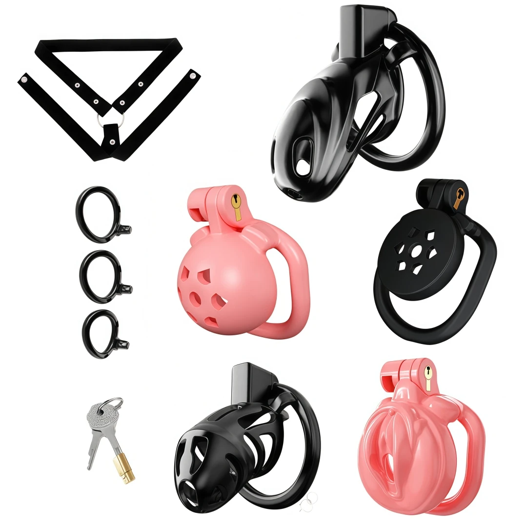 Male Chastity Cage Resin Breathable Design Secure Lock Anti Removal Discreet Device Adjustable Ring Personal Wellness Adult Toy