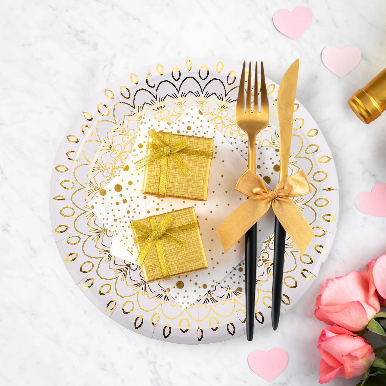 

1 комплект, одноразовые бумажные тарелки премиум-класса, чашки для вечеринки в честь Рамадана, посуда для фестиваля Ид Мубарак, обеденные бумажные стаканчики в честь Рамадана