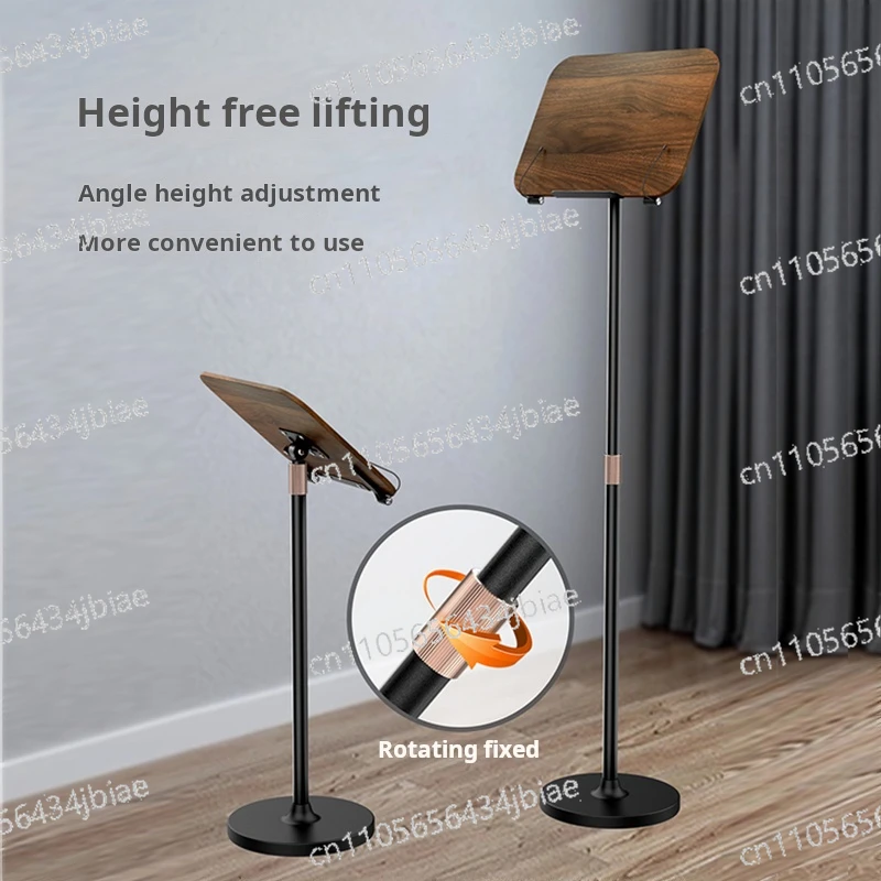 Adjustable Floor Reading Stand Carbon Steel Wood Height Stable Suitable for Painting Reading and Speech, Etc. Book Reading Stand