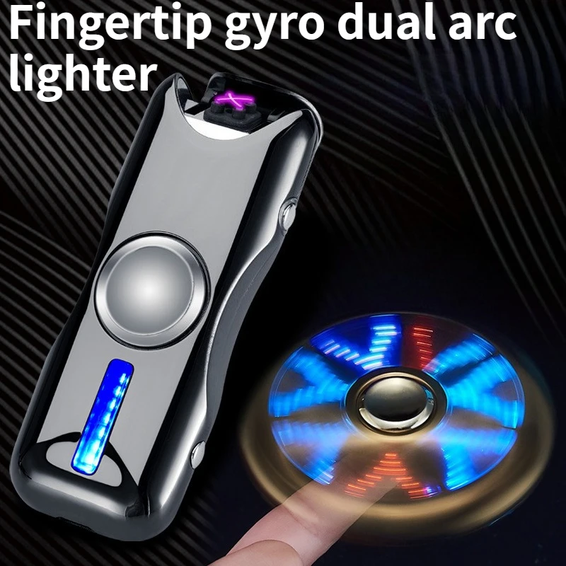 

Creative Dual Arc USB Rechargeable Windproof Cool Color Light Lighter High End Decompression Male Gift