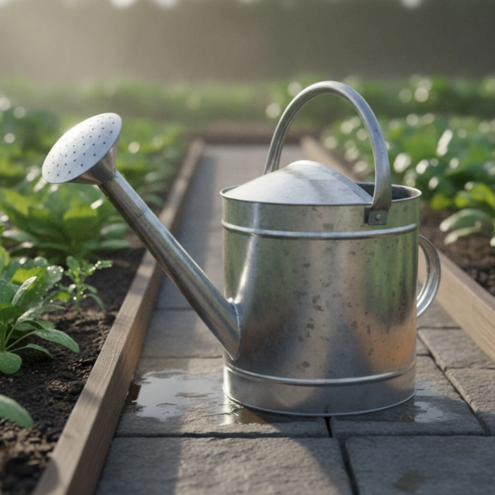 Watering Can with Rose Head Galvanized Watering Can with Lid Sprinkler Head Replacement Long Spout Thickened for Gardeners