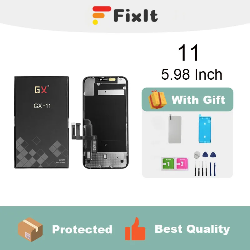 

GX For Iphone 11 Screen Replacement 5.98 Inch Mobile Phone LCD Display Screen Digitizer Frame Full Assembly With Repair Tools