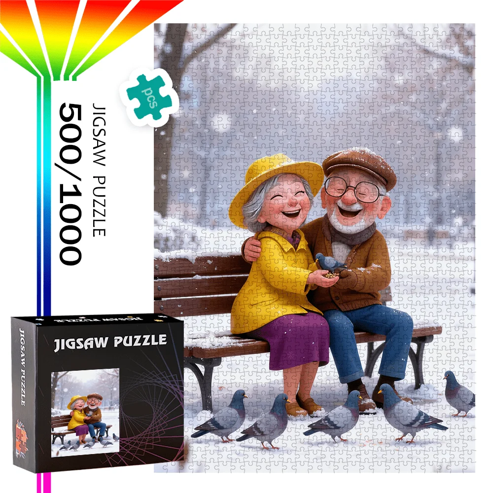 500ピース/1000ピース 高品質ジグソーパズル |   誕生日、ハロウィーン、クリスマス、感謝祭、イースター用のポータブル段ボールパズル