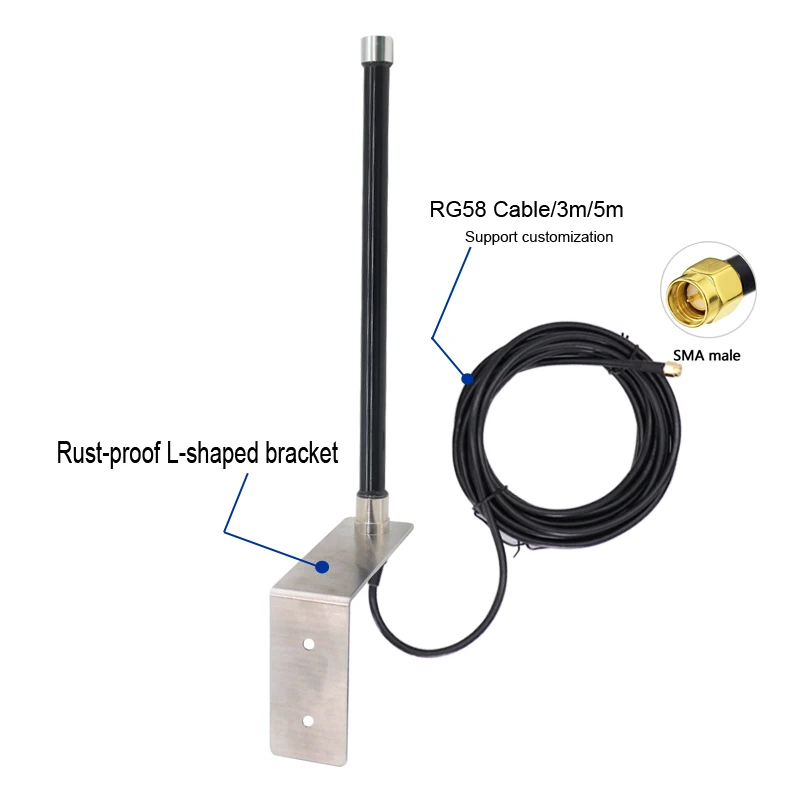 Imagem -05 - Controle Remoto Sma n Antena Masculina 433mhz 15dbi Helium Hotspot Miner Omni Wifi ao ar Livre Fibra de Vidro Impermeável Ip67 Antena ap