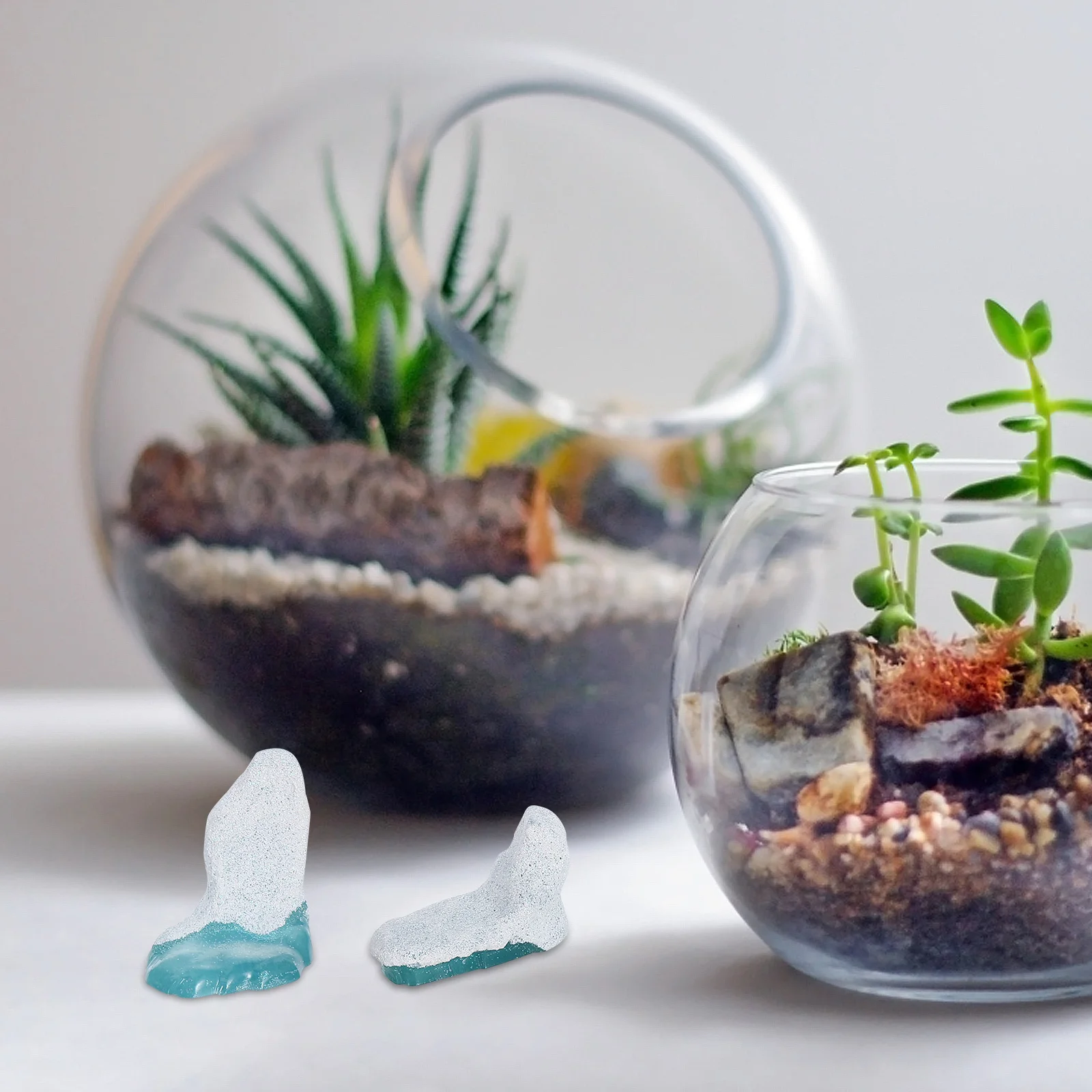 

4Pcs Mini Resin Iceberg Decorations for Micro Garden Arctic Theme Tiny Iceberg Sculpture Resin Ornament Micro Landscape Decor
