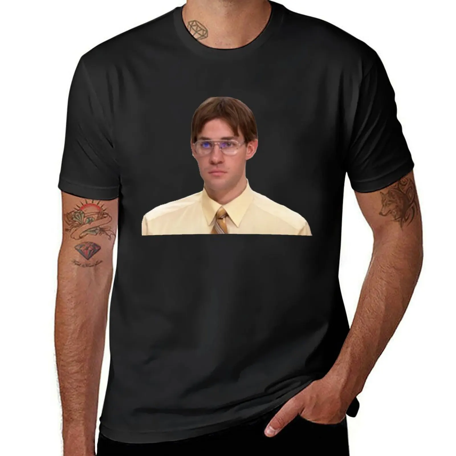 Jim Halpert As Dwight Sticker T-Shirt Short sleeve tee tops mens white t shirts