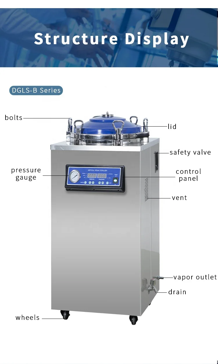 MEDICAL 50l 75l 100l Pressure Autoclave Retort Vertical Automatic Autoclave Sterilizer Machine Mushroom Substrate Autoclave