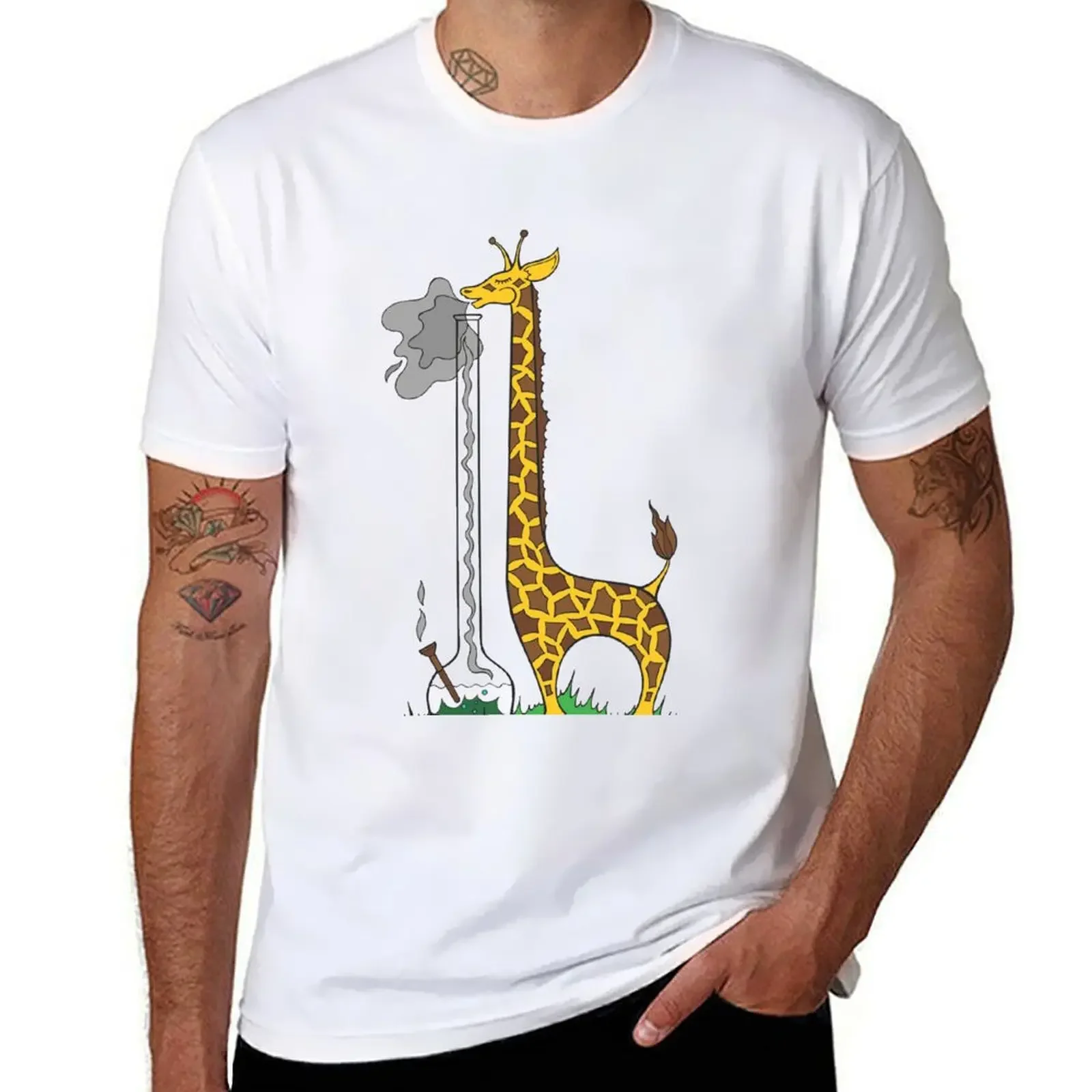 Long Long Giraffe Bong T-shirt quick drying plus sizes men graphic t shirts