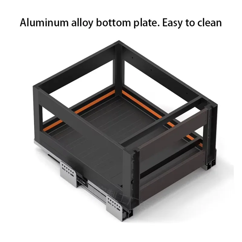 Pull Out Seasoning Basket Organization Storage Basket Kitchen 2 Layer Soft Close Side Mount Condiment Basket