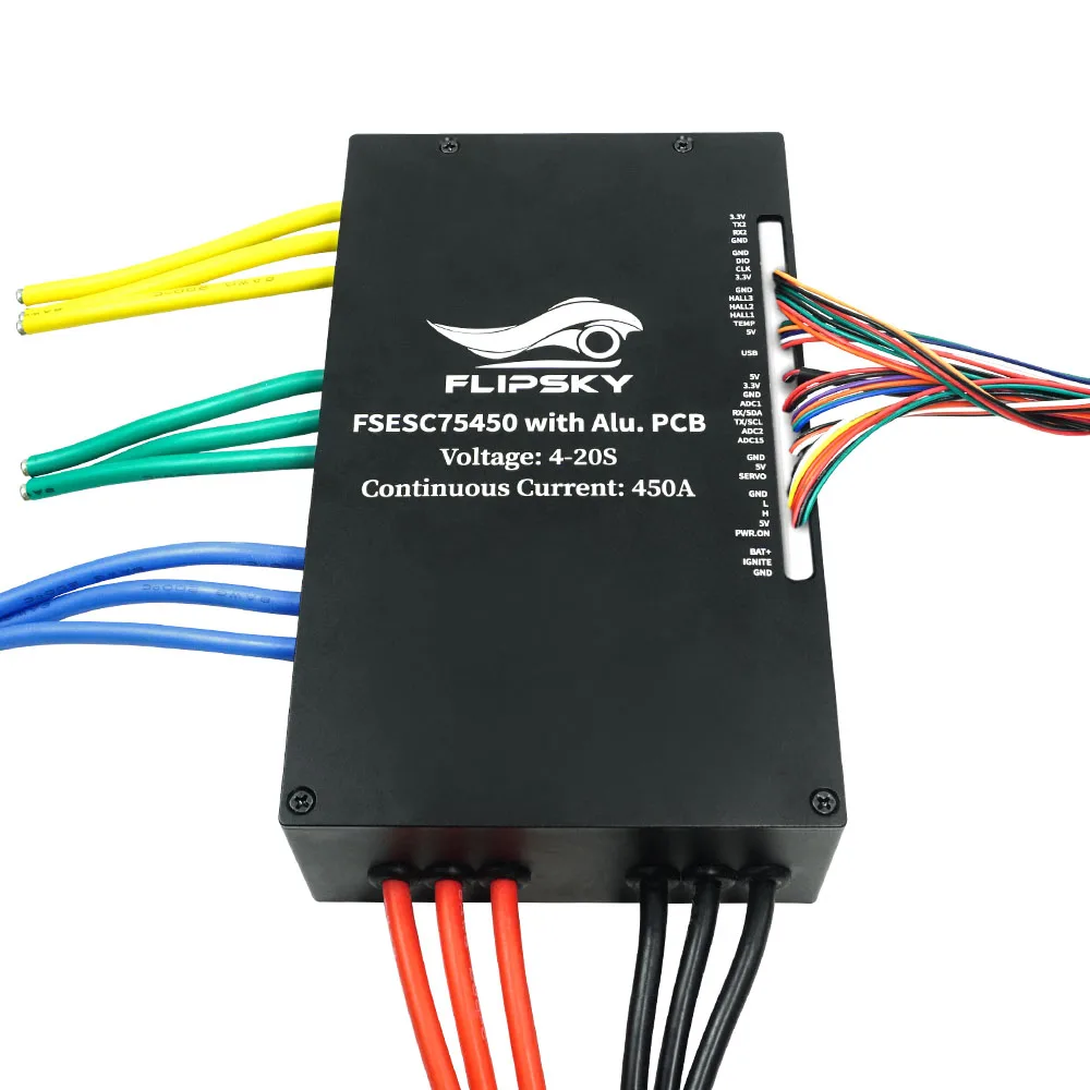 Flipsky FSESC 75450 84V 450A ESC baza na Vesc z aluminiowa obudowa wodą chłodzącą do walczący Robot z folii E