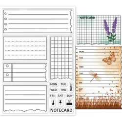 Clear Stamp Notebook Stamp Silicone Stamp Set 5Pcs Silicone Notepad templates and 12 pcs Markers for Notebook DIY, journaling,