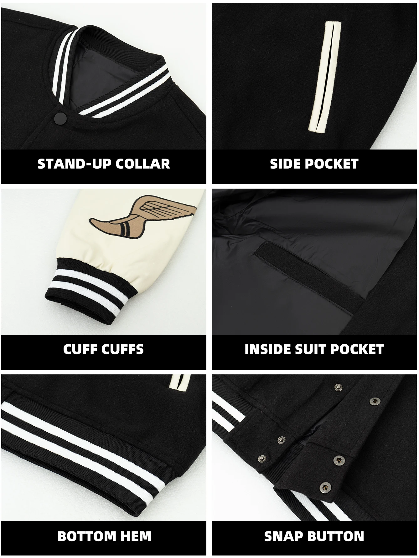 جاكيت رجالي جلد كلاسيكي مرقع ، معاطف دراجات نارية مطرزة ، جواكيت بومبر بيسبول اسكواش ، ملابس خارجية فضفاضة ، الخريف والشتاء