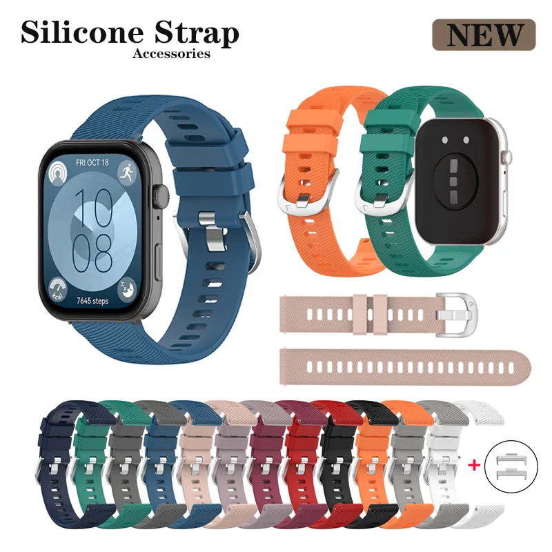 For Huawei Watch Fit 3 fit3 / Fit 2 / Fit special edition Strap+Connector Sports Silicone Band