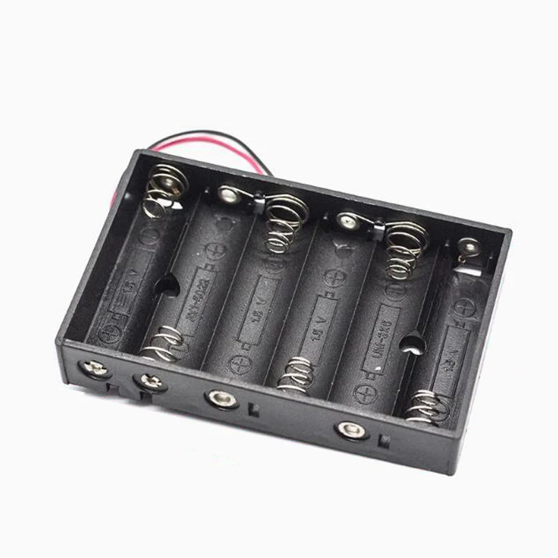 케이블 커버가있는 AA/5 배터리 상자 14500 배터리 홀더 1/2/3/4/6/8 무용접 시리즈 diy 배터리 셀 배터리 구획