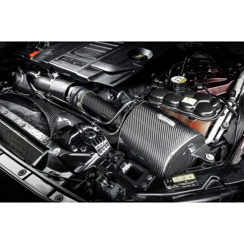 18- Sistema di aspirazione in vera fibra di carbonio a secco per Jaguar XF XEL XFL 2.0T GTR Tubo di aspirazione dell'aria (esclusa ingresso dell'aria in fibra di carbonio)