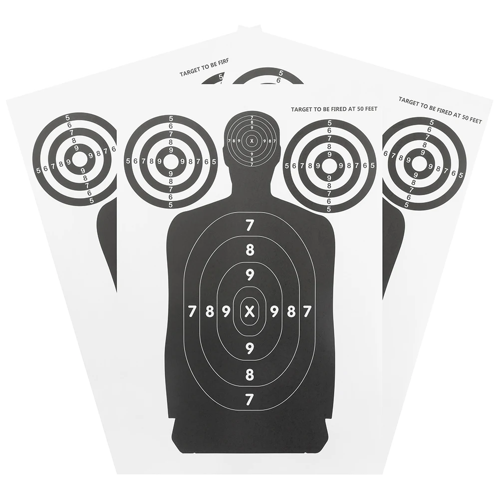 10Pcs Archery Targets Paper for Shooting Practice High Visibility Silhouette Targets Shooting Range Paper Silhouette Targets